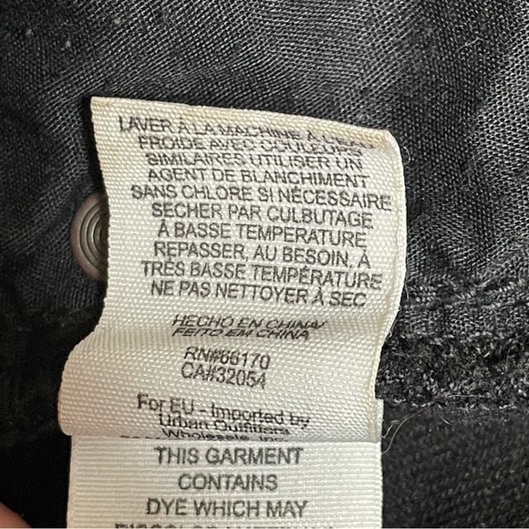 Free People Black Distressed Cut Off Cotton Denim Button Fly Shorts EUC Size 28 - Picture 7 of 8